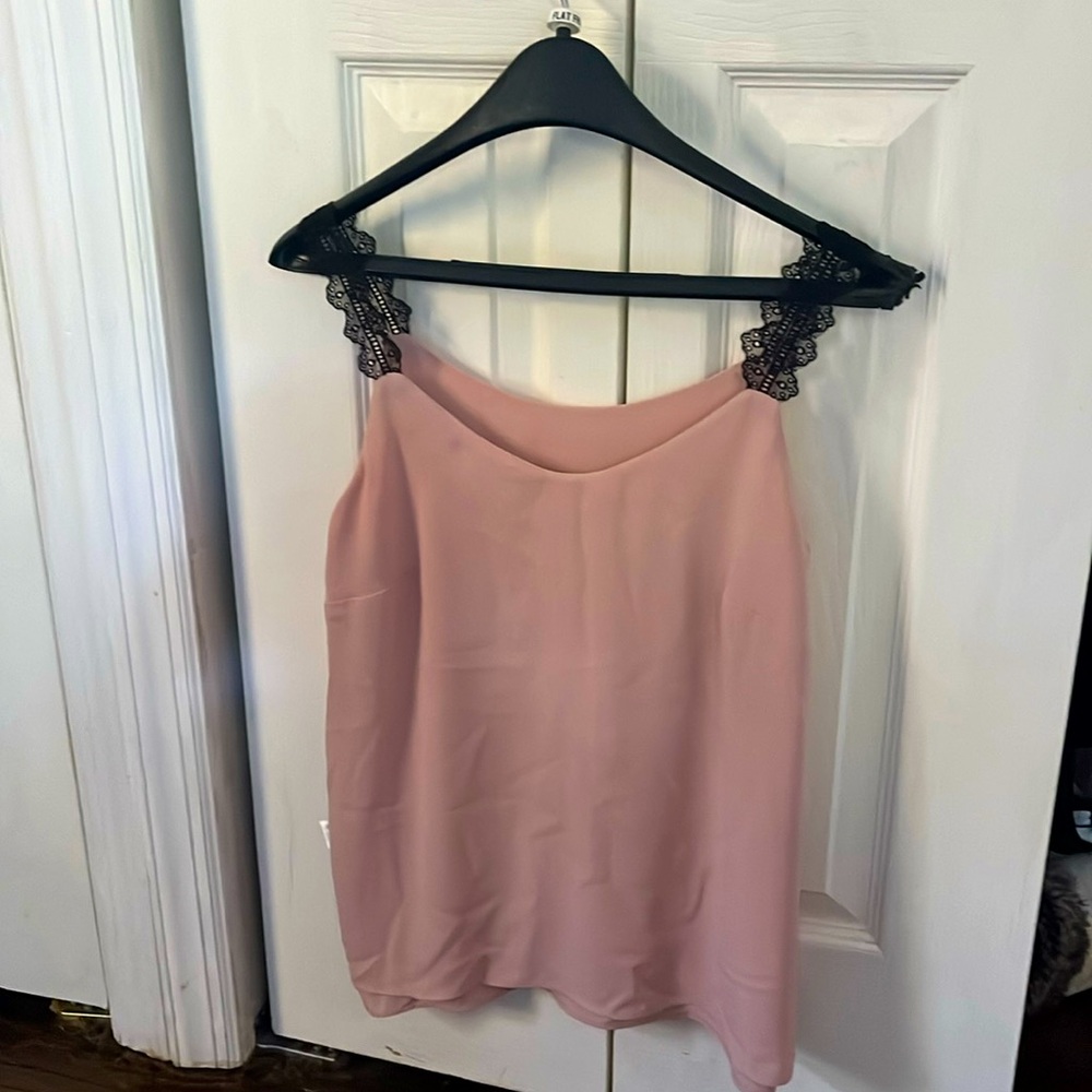 Satin camisole, lace sleeves